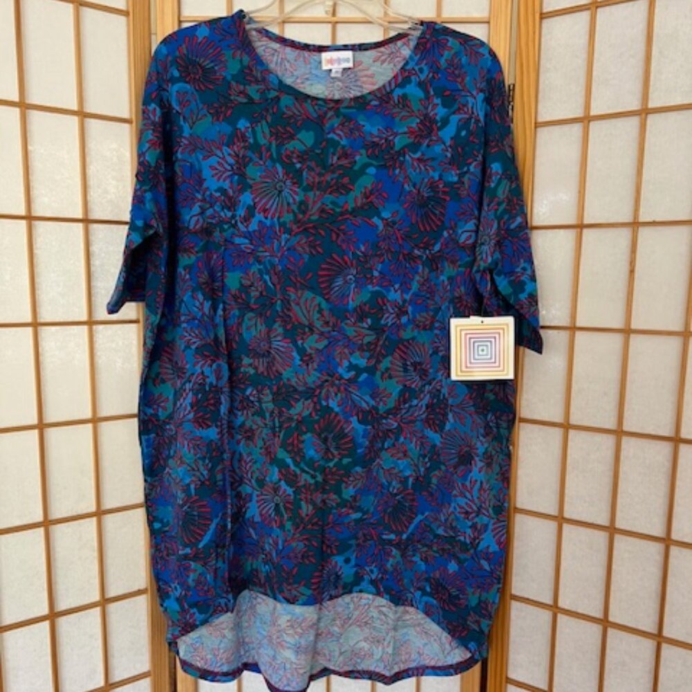 LuLaRoe Shirt. Irma. Blue